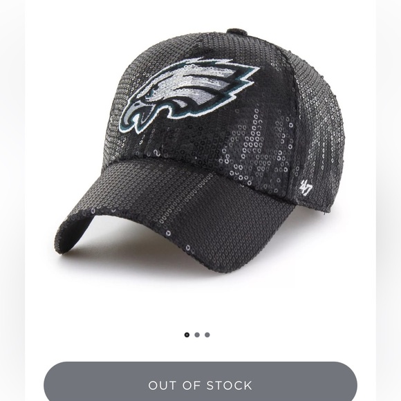 47 Philadelphia Eagles Black Sequin Cap featuring an embroidered sequined logo - Picture 4 of 13